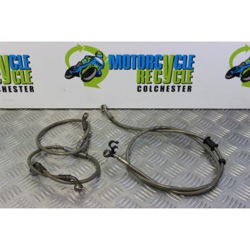 Triumph Speed Triple 1050 Brake Lines Front Rear Braided 2005 to 2007 B056