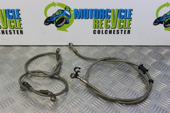Triumph Speed Triple 1050 Brake Lines Front Rear Braided 2005 to 2007 B056