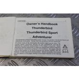 Triumph Thunderbird Sport 900 Owners Manual Handbook 1997 to 2004 B101